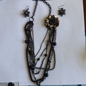 2 piece necklace with earrings.
